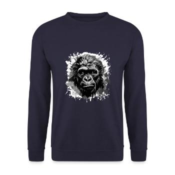 Gorilla Head Portrait Animal - Unisex Sweatshirt - navy - Front - Alina (178cm) & Michal (187cm)