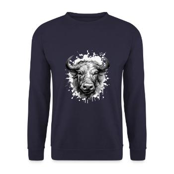 Bull Head Portrait Animal Taurus - Unisex Sweatshirt - navy - Front - Alina (178cm) & Michal (187cm)