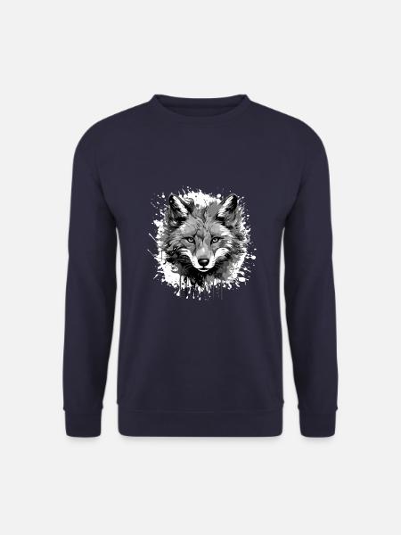 Fuchs Kopf Porträt Tier - Unisex Pullover - Navy