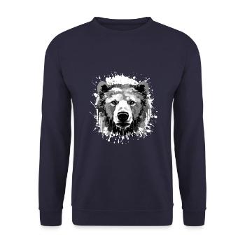 Polar Bear Head Portrait Animal Polar Bear - Unisex Sweatshirt - navy - Front - Alina (178cm) & Michal (187cm)