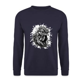 Rooster Head Portrait Animal - Unisex Sweatshirt - navy - Front - Alina (178cm) & Michal (187cm)
