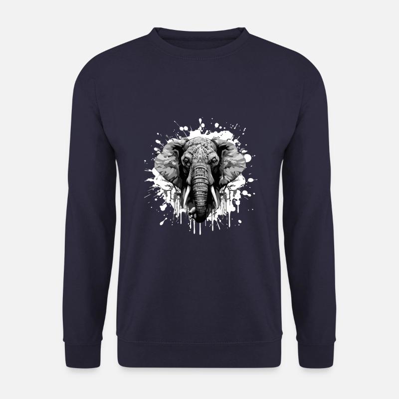 Elefant Kopf Porträt Tier - Unisex Pullover - Navy