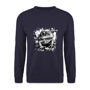 Frog Animal Amphibian Toad - Unisex Sweatshirt - navy - Front - Alina (178cm) & Michal (187cm)