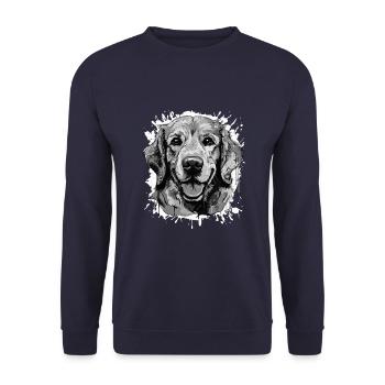 Golden Retriever Dog Head Portrait Animal - Unisex Sweatshirt - navy - Front - Alina (178cm) & Michal (187cm)