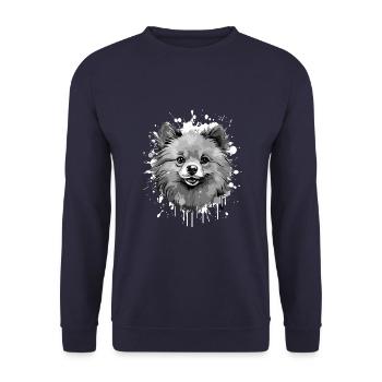 Pomeranian Dog Head Portrait Animal - Unisex Sweatshirt - navy - Front - Alina (178cm) & Michal (187cm)