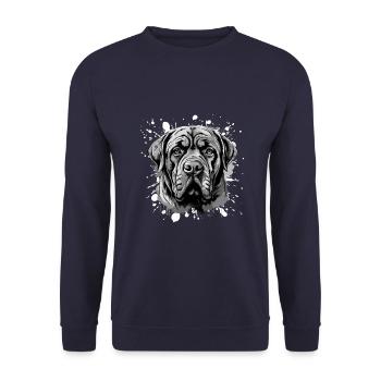 Mastiff Dog Head Portrait Animal - Unisex Sweatshirt - navy - Front - Alina (178cm) & Michal (187cm)