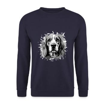 Beagle Dog Head Portrait Animal - Unisex Sweatshirt - navy - Front - Alina (178cm) & Michal (187cm)