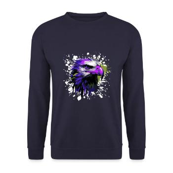 Eagle Head Portrait Colorful - Unisex Sweatshirt - navy - Front - Alina (178cm) & Michal (187cm)
