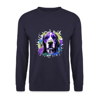 Beagle Dog Head Portrait Colorful - Unisex Sweatshirt - navy - Front - Alina (178cm) & Michal (187cm)