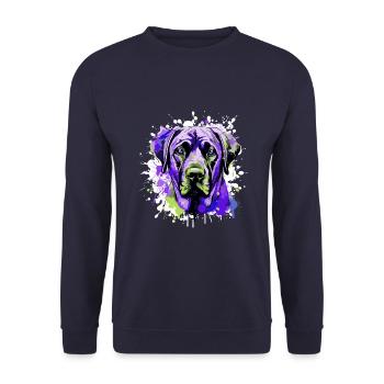 Kangal Hund Kopf Porträt Bunt - Unisex Pullover - Navy - Vorne - Alina (178cm) & Michal (187cm)