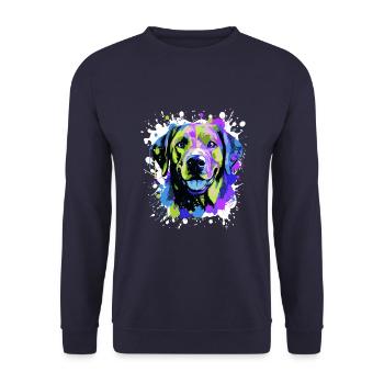 Labrador Dog Head Portrait Colorful - Unisex Sweatshirt - navy - Front - Alina (178cm) & Michal (187cm)