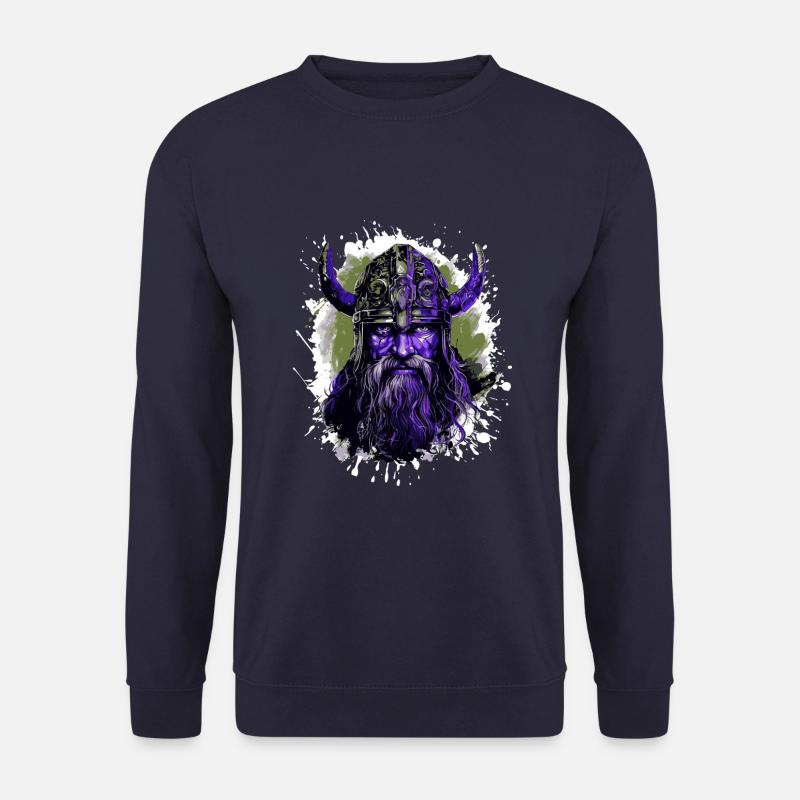 Wikinger Kopf Valhalla Krieger Bunt - Unisex Pullover - Navy