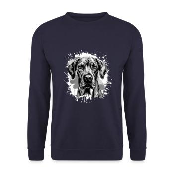 Great Dane Dog Head Portrait Animal - Unisex Sweatshirt - navy - Front - Alina (178cm) & Michal (187cm)