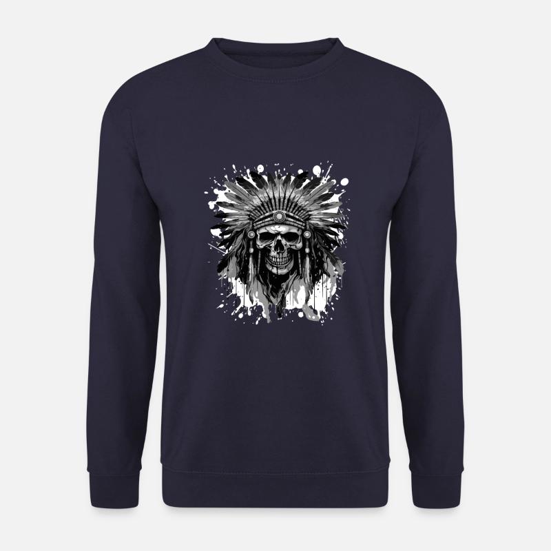 Apache Skull Native American - Unisex Sweatshirt - navy