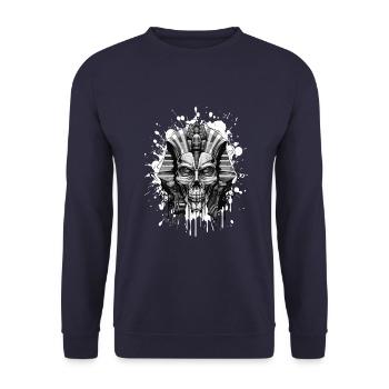 Squelette de crâne de pharaon - Sweat-shirt Unisexe - marine - Devant - Alina (178cm) & Michal (187cm)