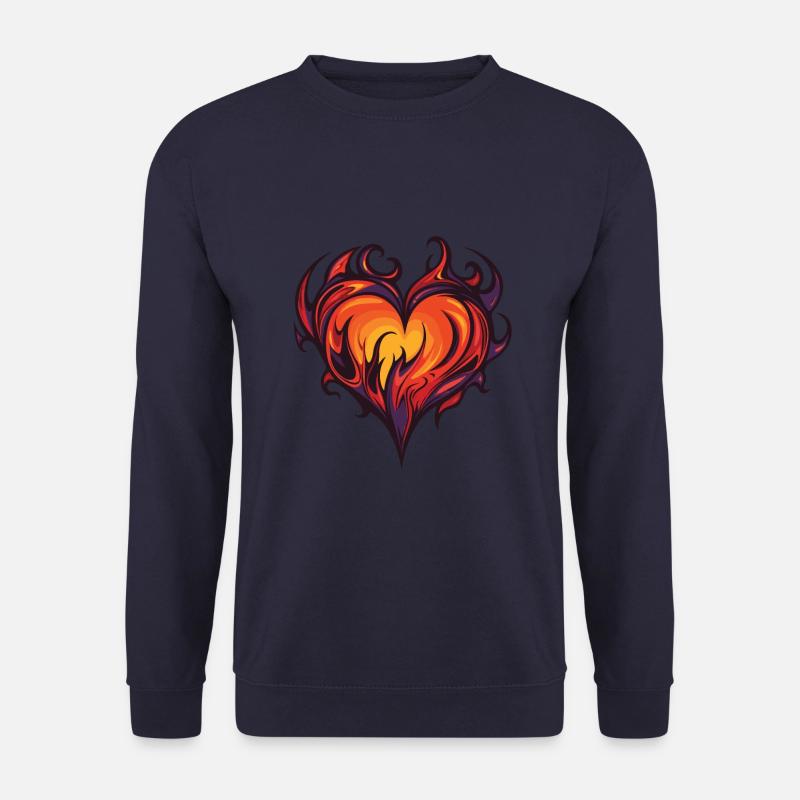 Herz Feuer Liebe Flamme - Unisex Pullover - Navy