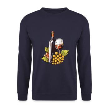 Verre à vin VinRaisins Vin - Sweat-shirt Unisexe - marine - Devant - Alina (178cm) & Michal (187cm)