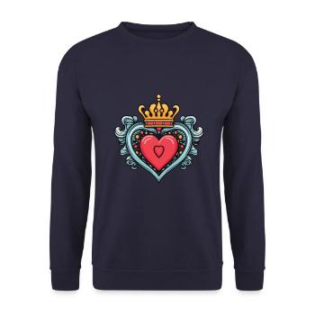 Heart Crown Love - Unisex Sweatshirt - navy - Front - Alina (178cm) & Michal (187cm)