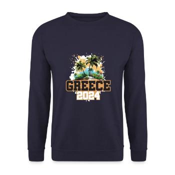 Greece 2024 Travel Holidays - Unisex Sweatshirt - navy - Front - Alina (178cm) & Michal (187cm)