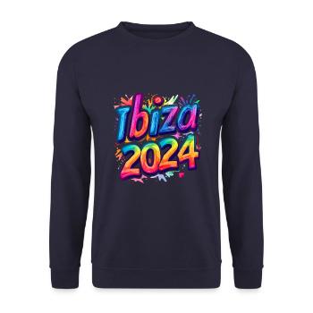 Ibiza 2024 Colorful Holidays - Unisex Sweatshirt - navy - Front - Alina (178cm) & Michal (187cm)