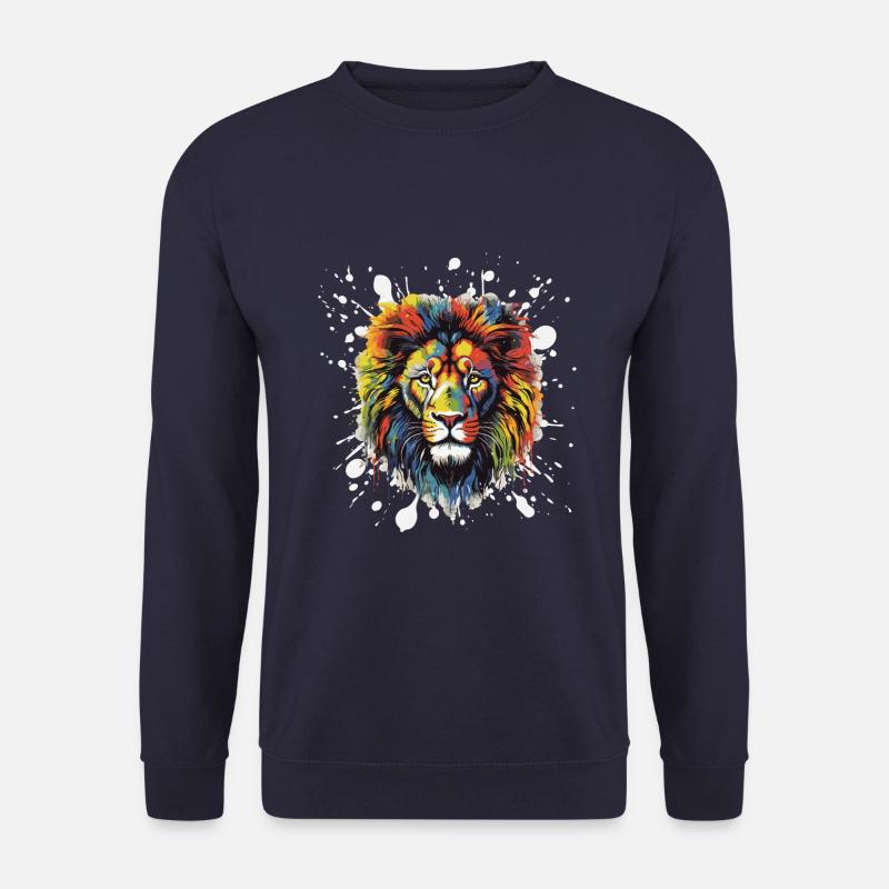 Lion Pop Art Head - Unisex Sweatshirt - navy