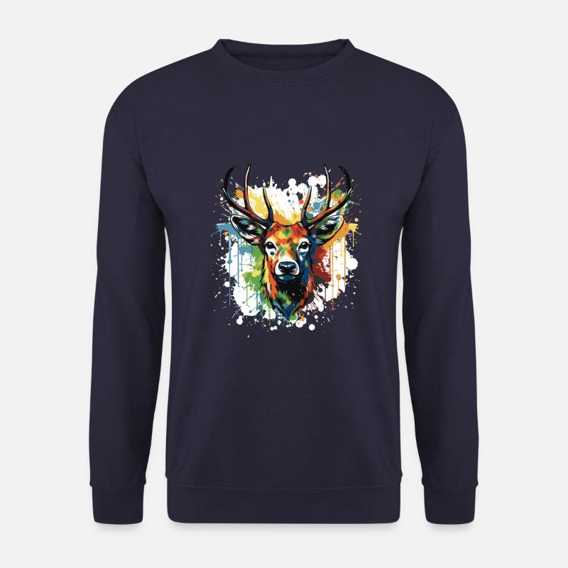 Deer Pop Art Head - Unisex Sweatshirt - navy