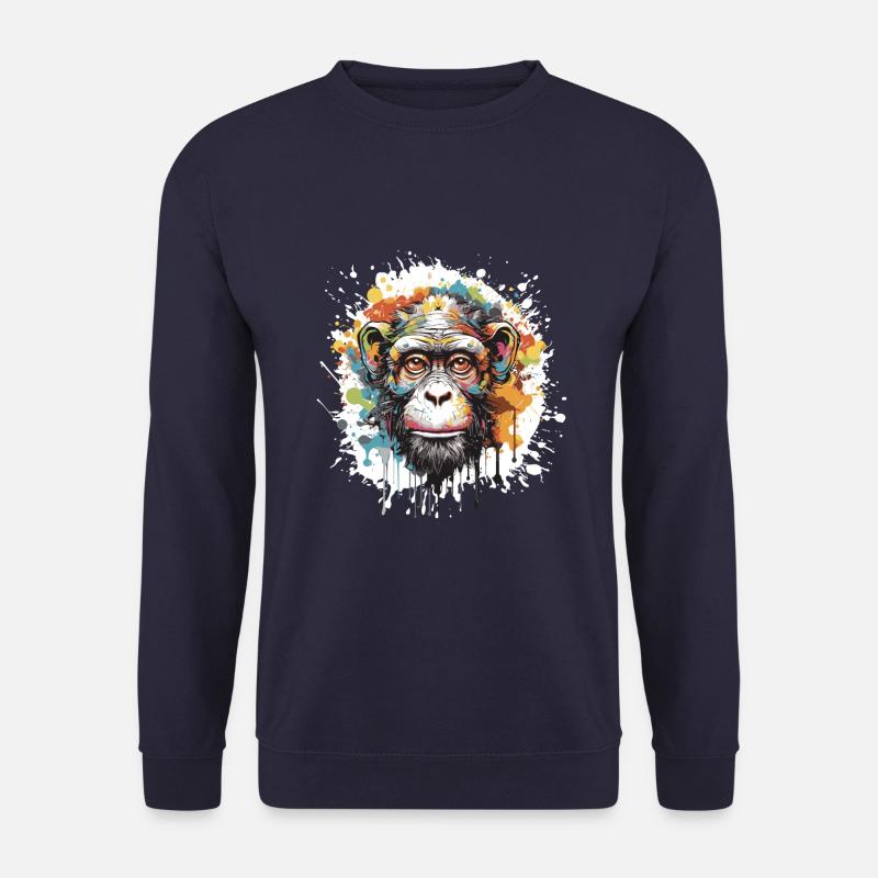 Monkey Pop Art Head - Unisex Sweatshirt - navy