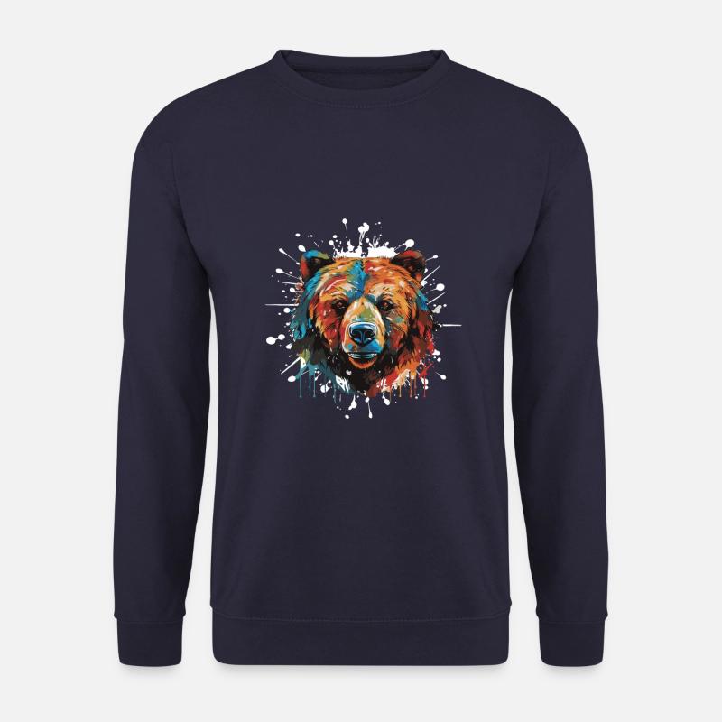 Bear Pop Art Head - Unisex Sweatshirt - navy