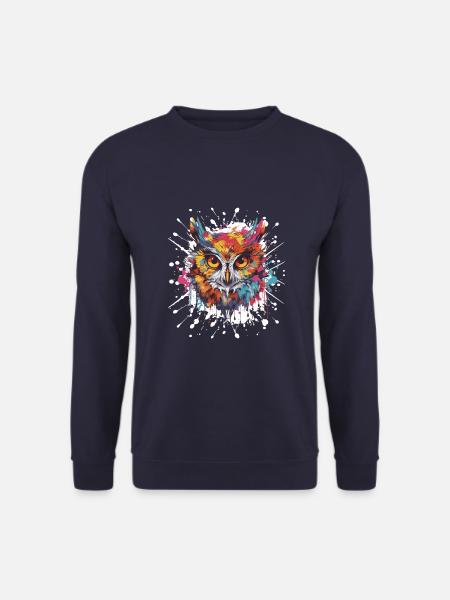 Owl Pop Art Head - Unisex Sweatshirt - navy