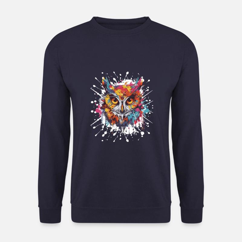 Owl Pop Art Head - Unisex Sweatshirt - navy