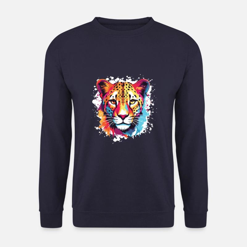 Cheetah Pop Art Head - Unisex Sweatshirt - navy