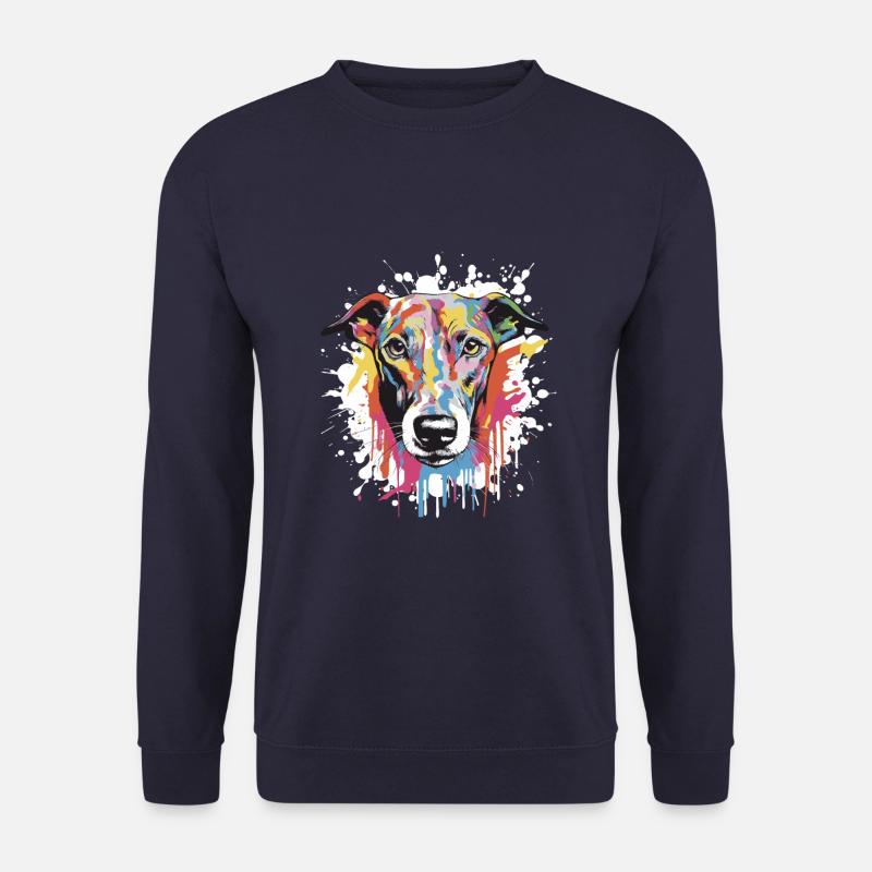 Greyhound Dog Pop Art Head - Unisex Sweatshirt - navy