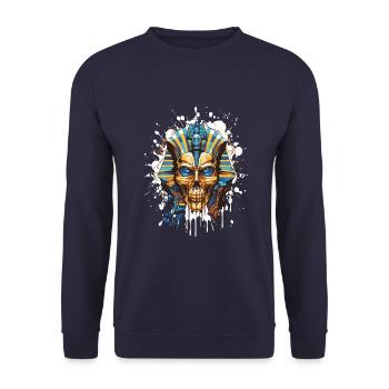 Crâne de pharaon squelette Pop Art - Sweat-shirt Unisexe - marine - Devant - Alina (178cm) & Michal (187cm)