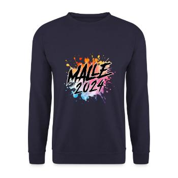 Malle 2024 Bunt - Unisex Pullover - Navy - Vorne - Alina (178cm) & Michal (187cm)