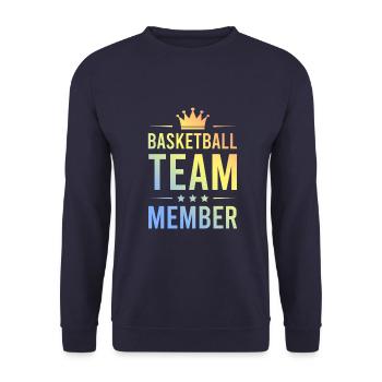 Basketball Team Bunt - Unisex Sweatshirt - navy - Front - Alina (178cm) & Michal (187cm)
