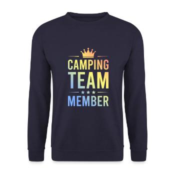 Camping Team Bunt - Unisex Sweatshirt - navy - Front - Alina (178cm) & Michal (187cm)