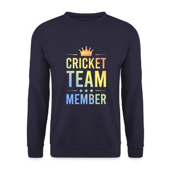 Cricket Team Bunt - Unisex Pullover - Navy - Vorne - Alina (178cm) & Michal (187cm)