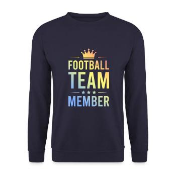 Football Team Bunt - Unisex Sweatshirt - navy - Front - Alina (178cm) & Michal (187cm)