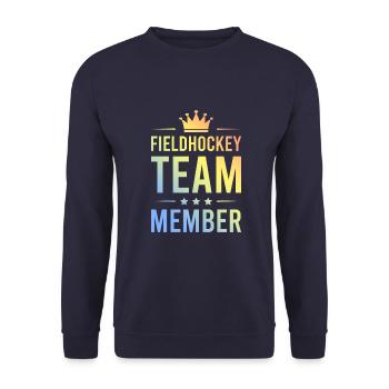 Field Hockey Team Bunt - Unisex Sweatshirt - navy - Front - Alina (178cm) & Michal (187cm)