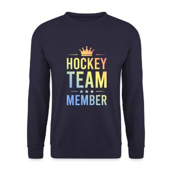 Hockey Team Bunt - Unisex Sweatshirt - navy - Front - Alina (178cm) & Michal (187cm)