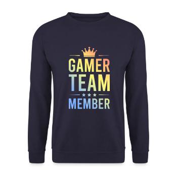 Gamer Team Bunt - Unisex Sweatshirt - navy - Front - Alina (178cm) & Michal (187cm)