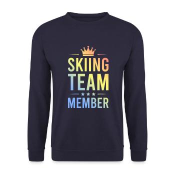 Skiing Team Bunt - Unisex Pullover - Navy - Vorne - Alina (178cm) & Michal (187cm)