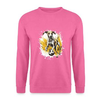 Greyhound Hund Fussball Sport Mannschaft - Unisex Pullover - Pink - Vorne