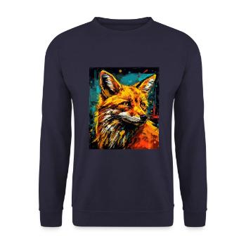 Fuchs Portrait - Unisex Pullover - Navy - Vorne - Alina (178cm) & Michal (187cm)