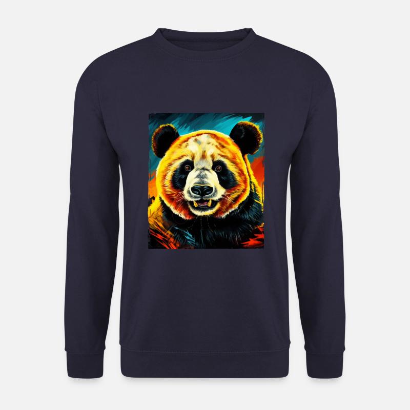 Panda Portrait - Unisex Pullover - Navy