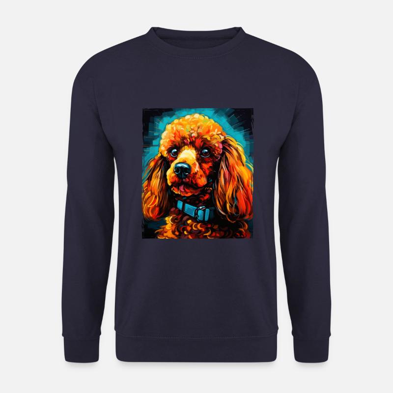 Pudel Hund Portrait - Unisex Pullover - Navy