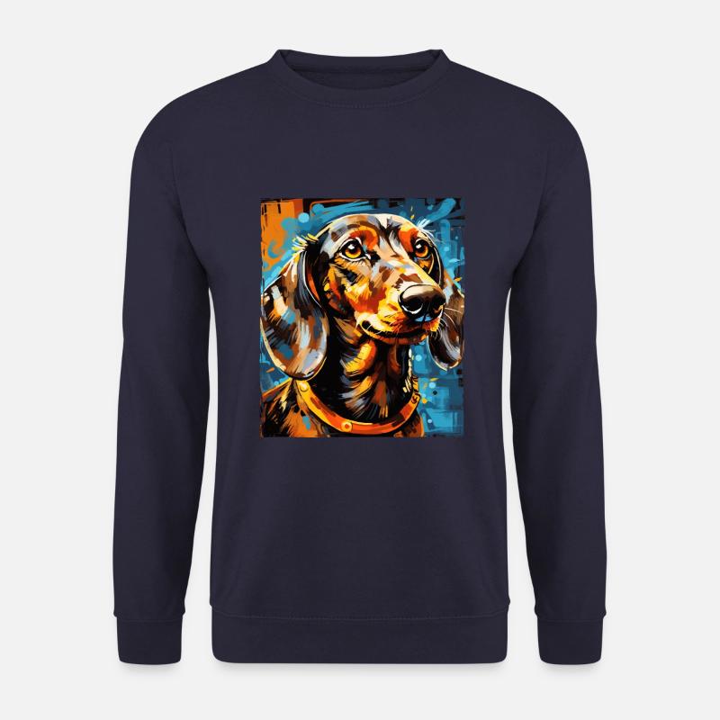 Dachshund Hund Portrait Dackel - Unisex Pullover - Navy
