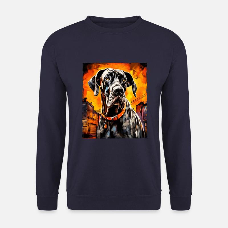 Great Dane Hund Portrait - Unisex Pullover - Navy
