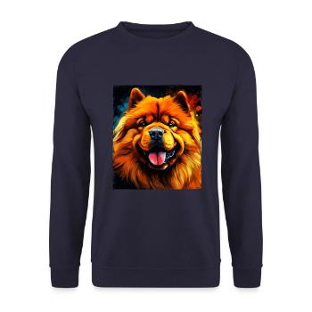 Portrait de chien Chow Chow - Sweat-shirt Unisexe - marine - Devant - Alina (178cm) & Michal (187cm)