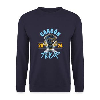 Cancún 2024 Skeleton - Sweat-shirt Unisexe - marine - Devant - Alina (178cm) & Michal (187cm)